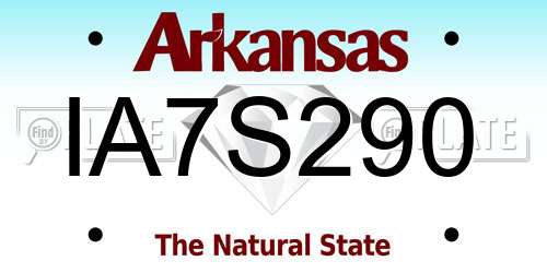 IA7S290 Arkansas License Plate