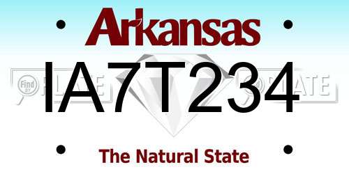 IA7T234 Arkansas License Plate