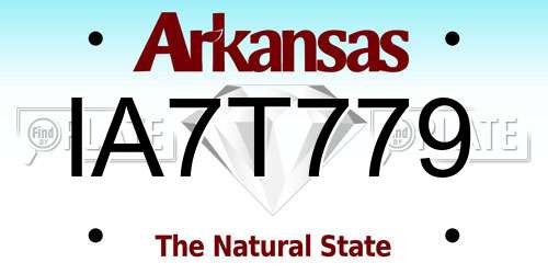 IA7T779 Arkansas License Plate