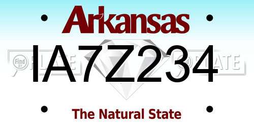 IA7Z234 Arkansas License Plate
