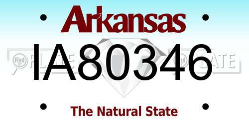 IA80346 Arkansas License Plate