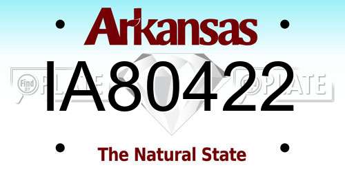 IA80422 Arkansas License Plate