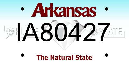 IA80427 Arkansas License Plate