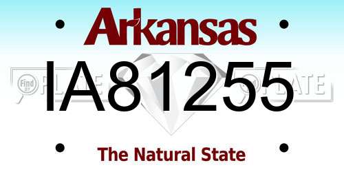 IA81255 Arkansas License Plate