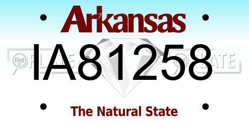 IA81258 Arkansas License Plate