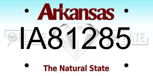 IA81285 Arkansas License Plate