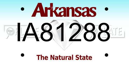 IA81288 Arkansas License Plate