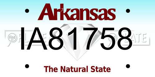 IA81758 Arkansas License Plate