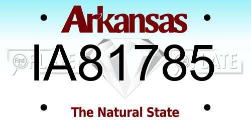IA81785 Arkansas License Plate