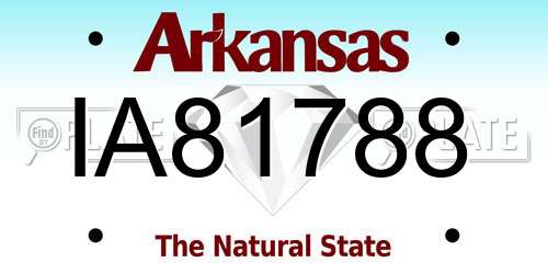 IA81788 Arkansas License Plate