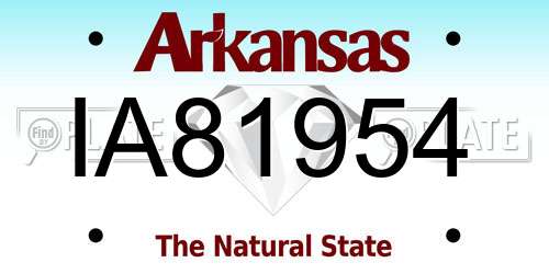 IA81954 Arkansas License Plate