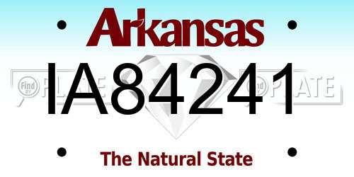 IA84241 Arkansas License Plate