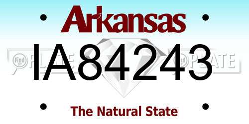 IA84243 Arkansas License Plate