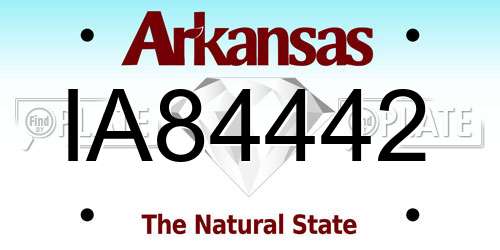IA84442 Arkansas License Plate