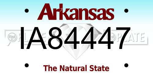 IA84447 Arkansas License Plate