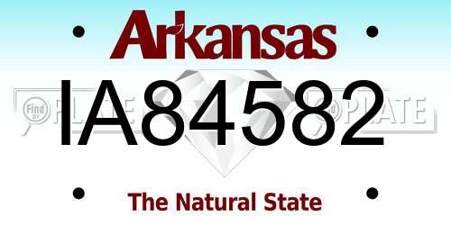 IA84582 Arkansas License Plate