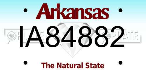 IA84882 Arkansas License Plate