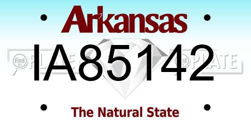 IA85142 Arkansas License Plate