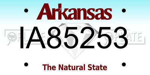 IA85253 Arkansas License Plate