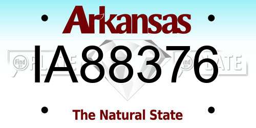 IA88376 Arkansas License Plate