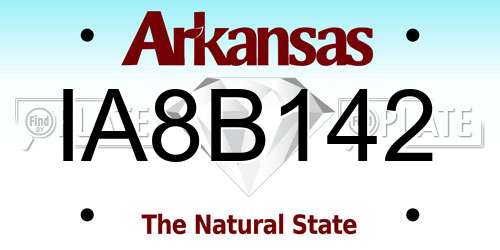 IA8B142 Arkansas License Plate