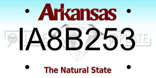 IA8B253 Arkansas License Plate