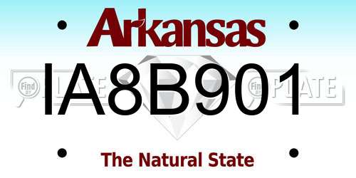 IA8B901 Arkansas License Plate
