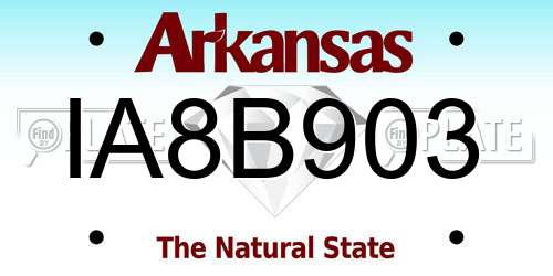 IA8B903 Arkansas License Plate