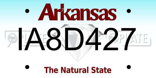 IA8D427 Arkansas License Plate