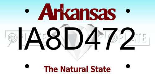 IA8D472 Arkansas License Plate