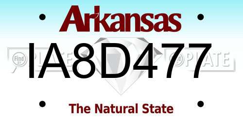 IA8D477 Arkansas License Plate
