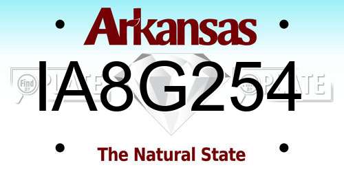 IA8G254 Arkansas License Plate