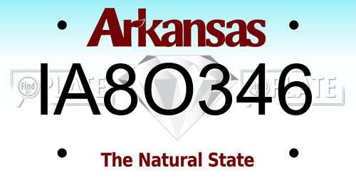 IA8O346 Arkansas License Plate