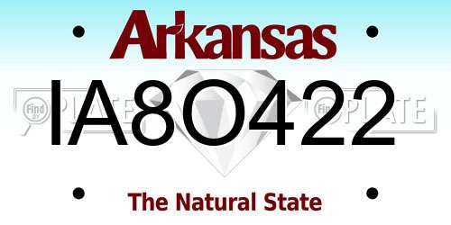 IA8O422 Arkansas License Plate