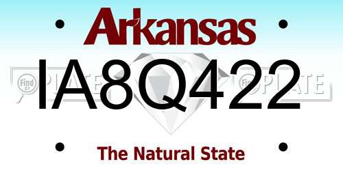 IA8Q422 Arkansas License Plate
