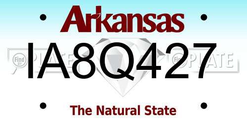 IA8Q427 Arkansas License Plate
