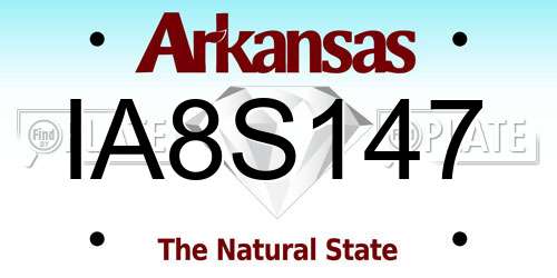 IA8S147 Arkansas License Plate