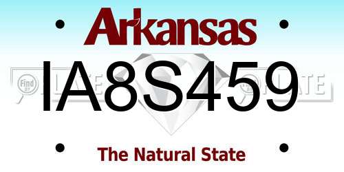 IA8S459 Arkansas License Plate
