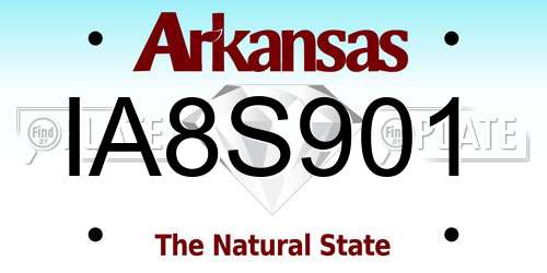 IA8S901 Arkansas License Plate
