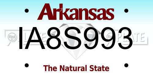 IA8S993 Arkansas License Plate