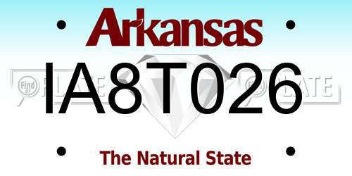 IA8T026 Arkansas License Plate