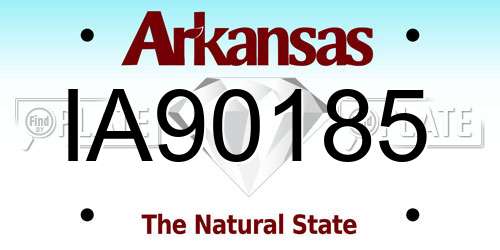 IA90185 Arkansas License Plate