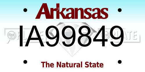 IA99849 Arkansas License Plate
