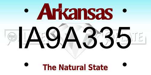 IA9A335 Arkansas License Plate