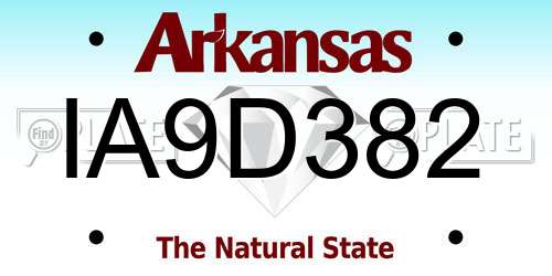 IA9D382 Arkansas License Plate