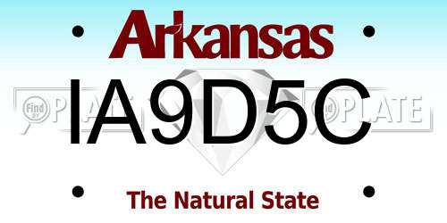 IA9D5C Arkansas License Plate