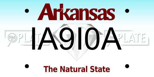 IA9I0A Arkansas License Plate