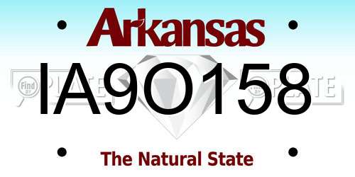 IA9O158 Arkansas License Plate