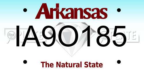 IA9O185 Arkansas License Plate
