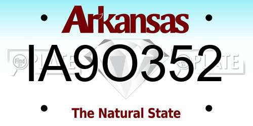 IA9O352 Arkansas License Plate